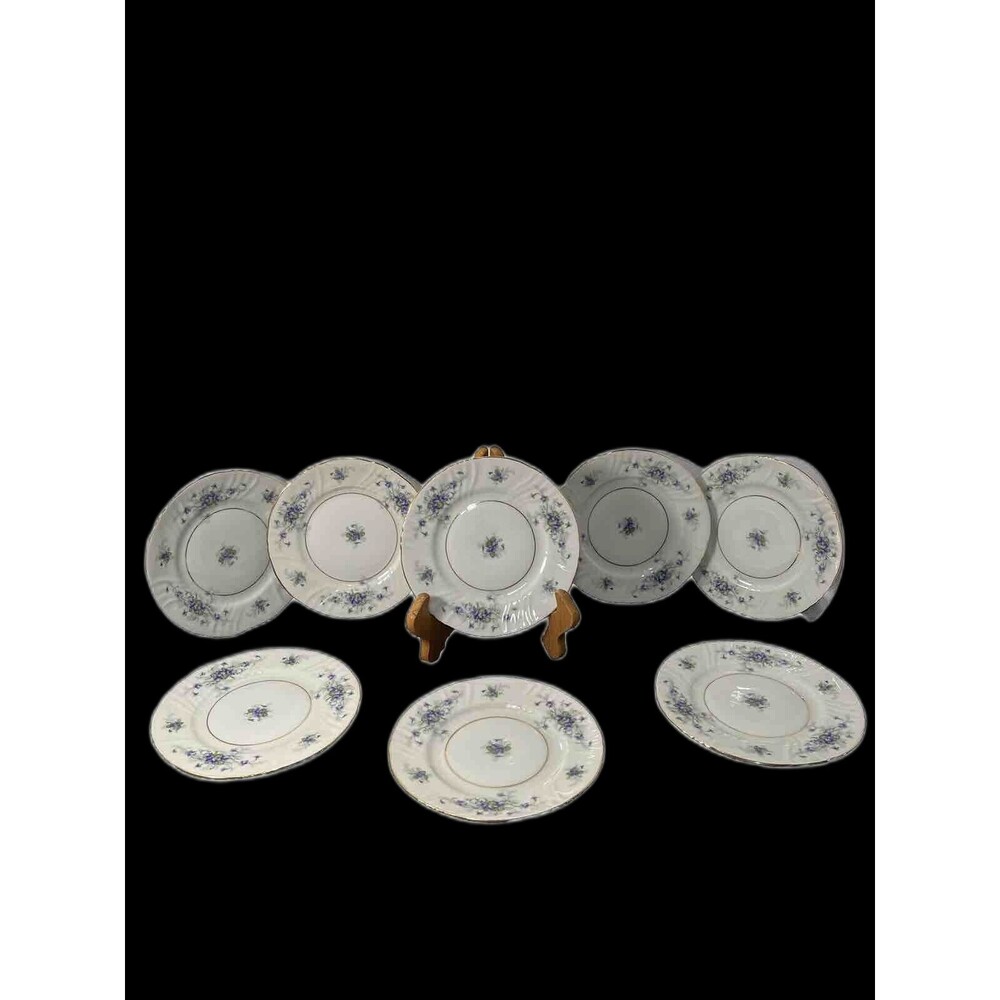 Johann Haviland Waldorf‎ Violets 6 inch Bread Plates Set Of 8